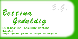 bettina geduldig business card